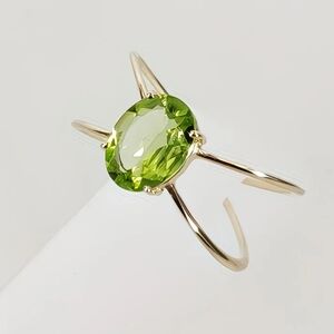 Gold Peridot Gemstone Ring 7
